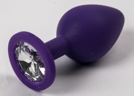 Пробка силиконовая фиолетовая с прозрачным стразом 8,2 х 3,5 см размер S