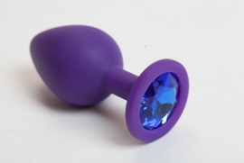 Пробка силиконовая фиолетовая с синим кристаллом 9,5х4см