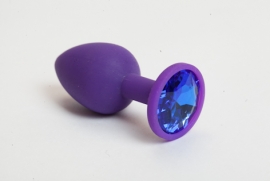 Пробка силиконовая фиолетовая с синим кристаллом 7,1 х 2,8 см