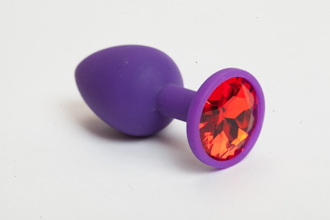 Пробка силиконовая фиолетовая с красным кристаллом 7,1 х 2,8 см 47069