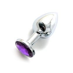 Анальная пробка с кристаллом Small Silver Baby Purple