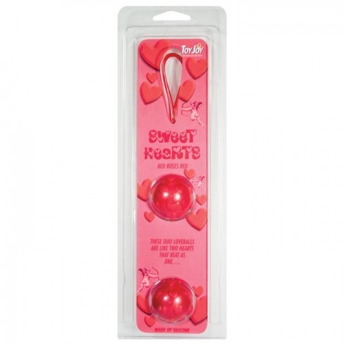 Вагинальные шарики из силикона Sweet Hearts Duo Loveballs Red