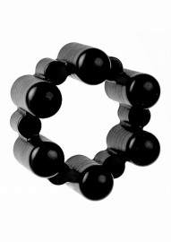 Эрекционное кольцо с вибрацией Sixshot - Black