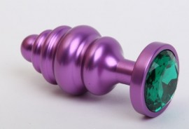 Пробка металл 7,3х2,9см фигурная фиолетовая зеленый страз