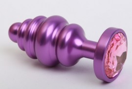 Пробка металл 7,3х2,9см фигурная фиолетовая розовый страз