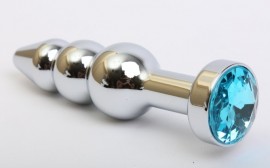 Пробка металл фигурная елочка серебро с голубым стразом 11,2х2,9см