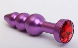 Пробка металл фигурная елочка фиолетовая с красным стразом 11,2х2,9см