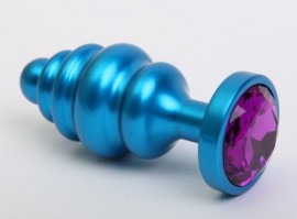 Пробка металл 7,3х2,9см фигурная синяя фиолетовый страз
