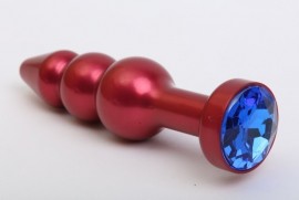 Пробка металл фигурная елочка красная с синим стразом 11,2х2,9см