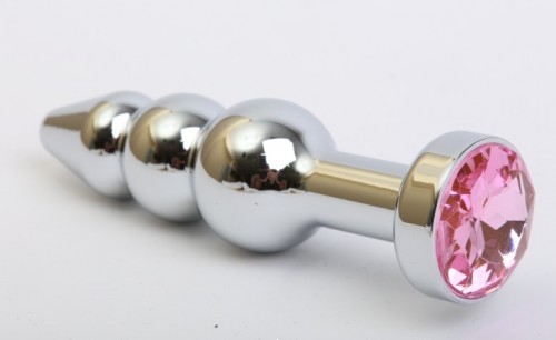 Пробка металл фигурная елочка серебро с розовым стразом 11,2х2,9см