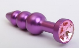 Пробка металл фигурная елочка фиолетовая с розовым стразом 11,2х2,9см