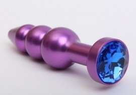 Пробка металл фигурная елочка фиолетовая с синим стразом 11,2х2,9см