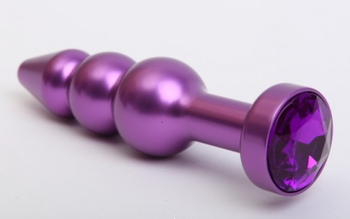 Пробка металл фигурная елочка фиолетовая с фиолетовым стразом 11,2х2,9см