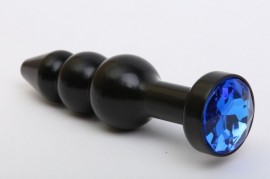 Пробка металл фигурная елочка черная с синим стразом 11,2х2,9см