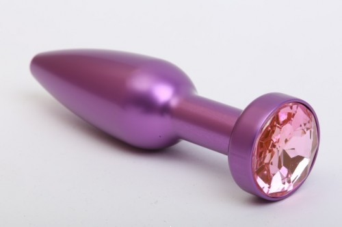 Пробка металл фиолетовая с розовым стразом 11,2х2,9см