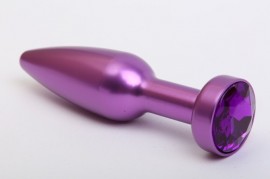 Пробка металл фиолетовая с фиолетовым стразом 11,2х2,9см