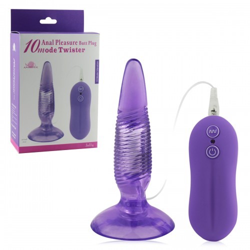 Вибростимулятор анальный пурпурный Anal Pleasure Butt Plug -10model Twister