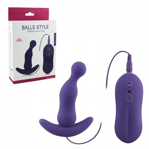 Вибростимулятор анальный пурпурный Balls Style Vibrating Anal Plug